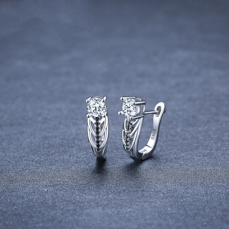 SingleRow Zircon Copper Earrings