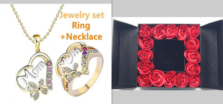 Hollow Heart Mom Ring