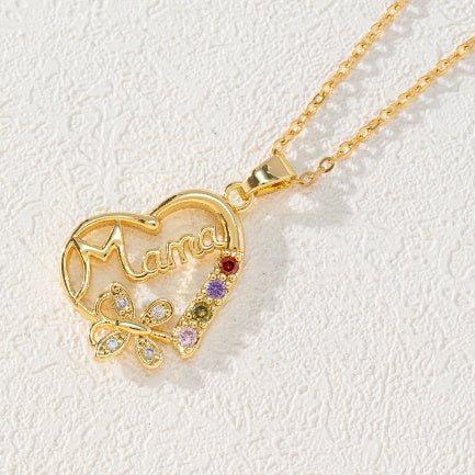 Hollow Heart Mom Ring