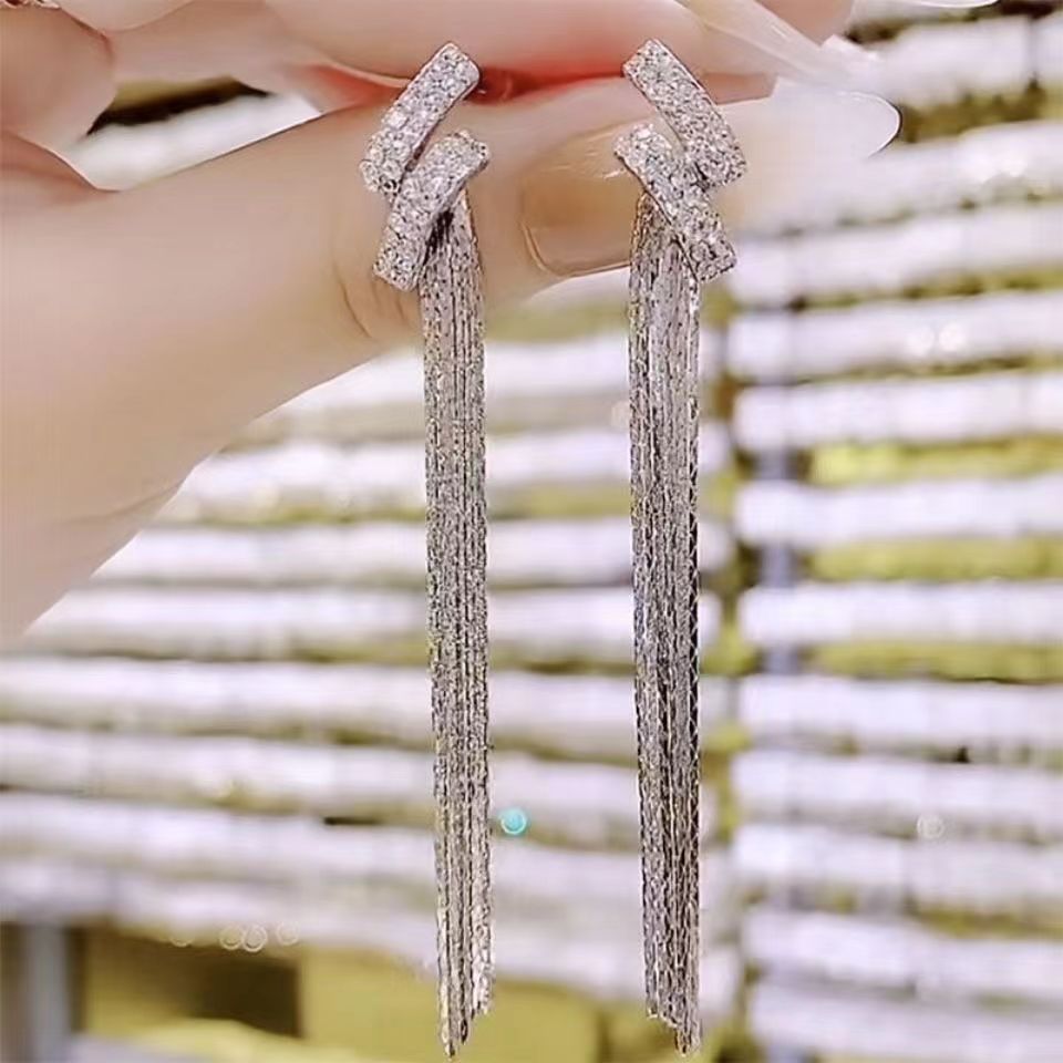 Water Drop Tassel Earrings