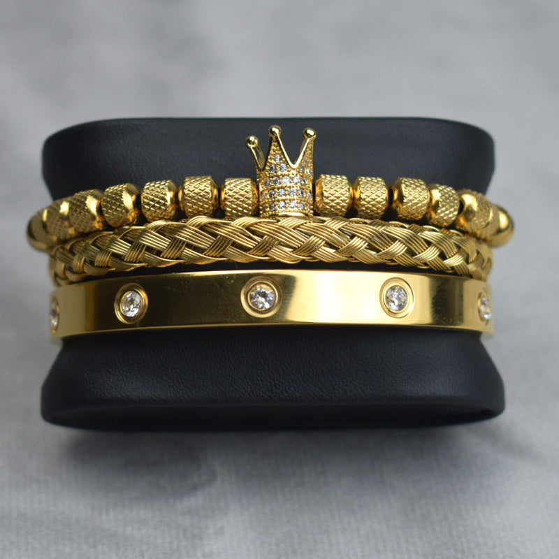 Royal Pineapple Crown Bracelet Set