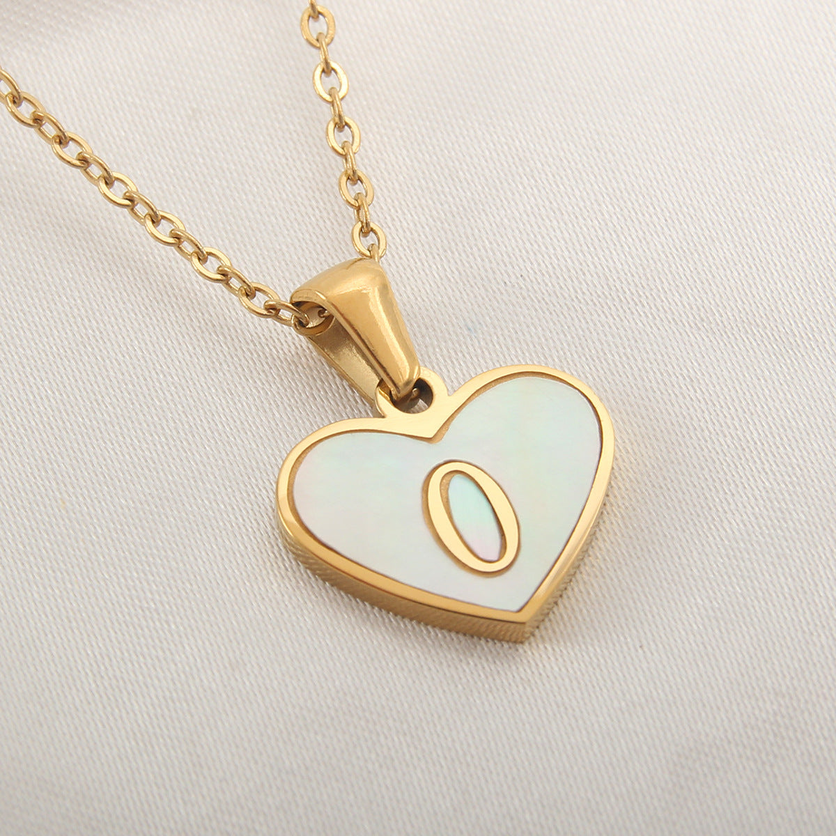 Heart-Shaped Letter Shell Necklace