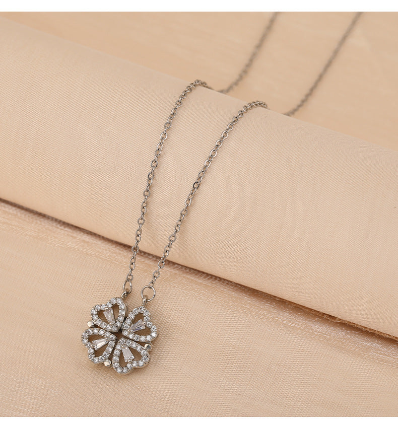 Luxury Titanium Steel Four-Leaf Clover Necklace