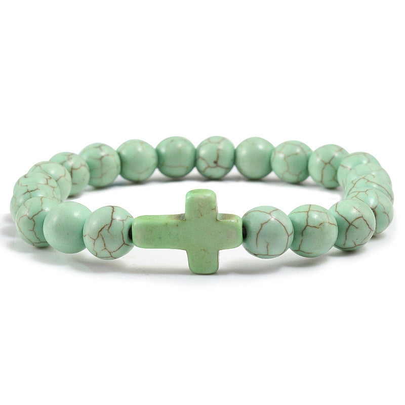 Sacred Turquoise Cross Bracelet