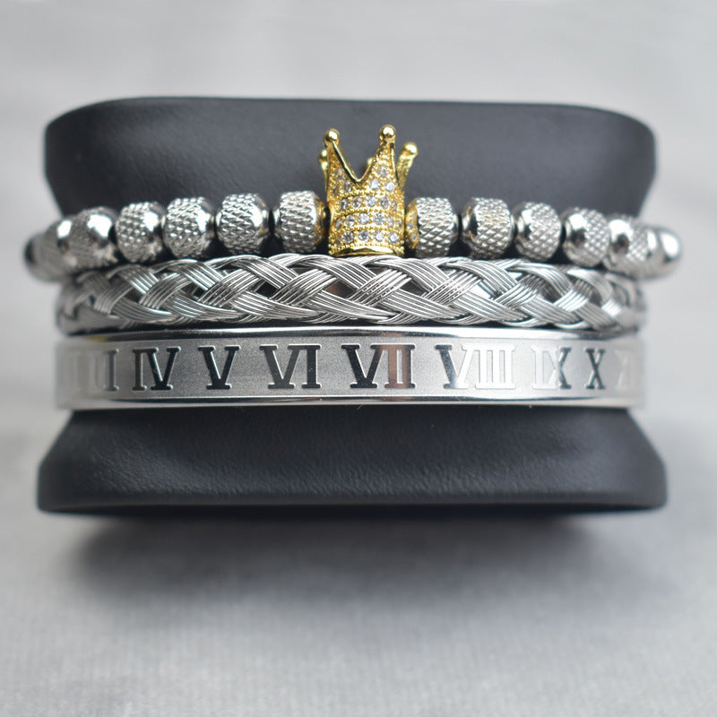 Royal Pineapple Crown Bracelet Set