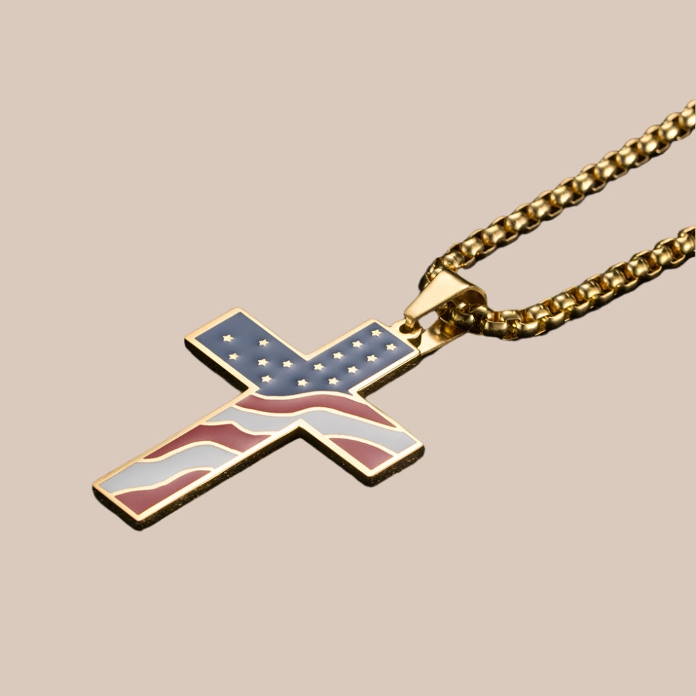 Flag Cross Necklace