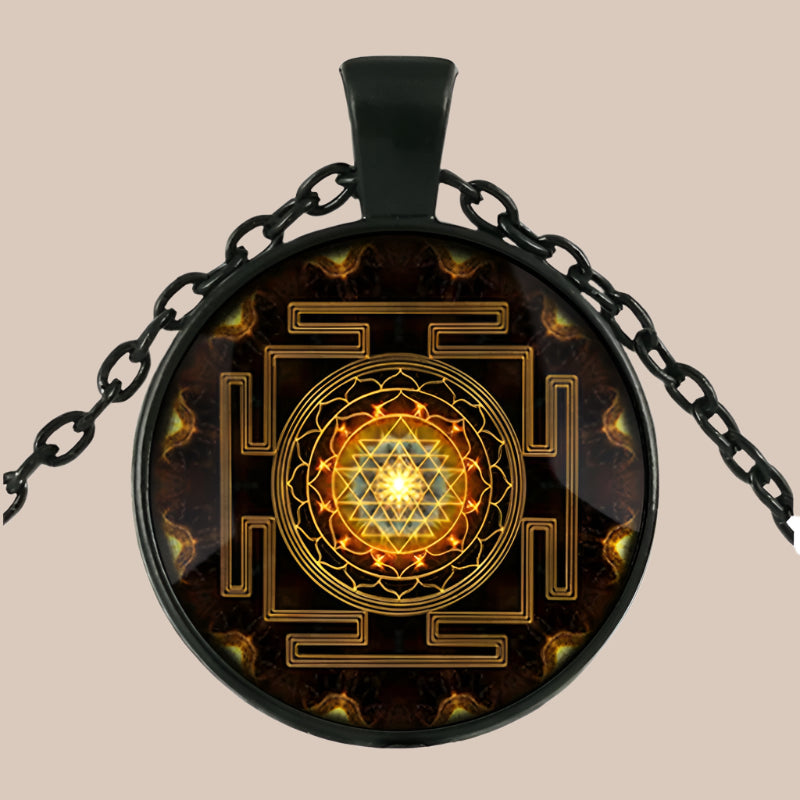 Divine Yantra Time Gem Pendant Necklace