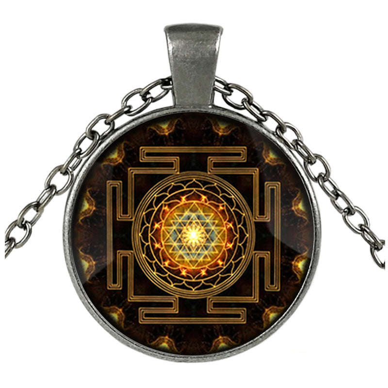 Divine Yantra Time Gem Pendant Necklace