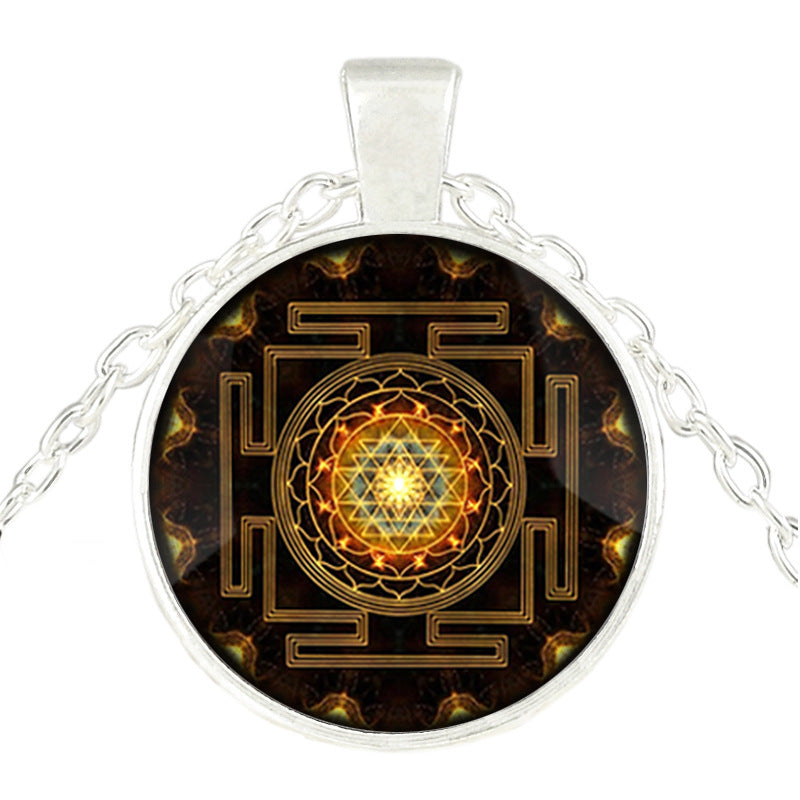 Divine Yantra Time Gem Pendant Necklace