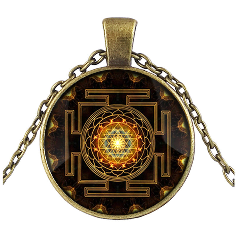 Divine Yantra Time Gem Pendant Necklace