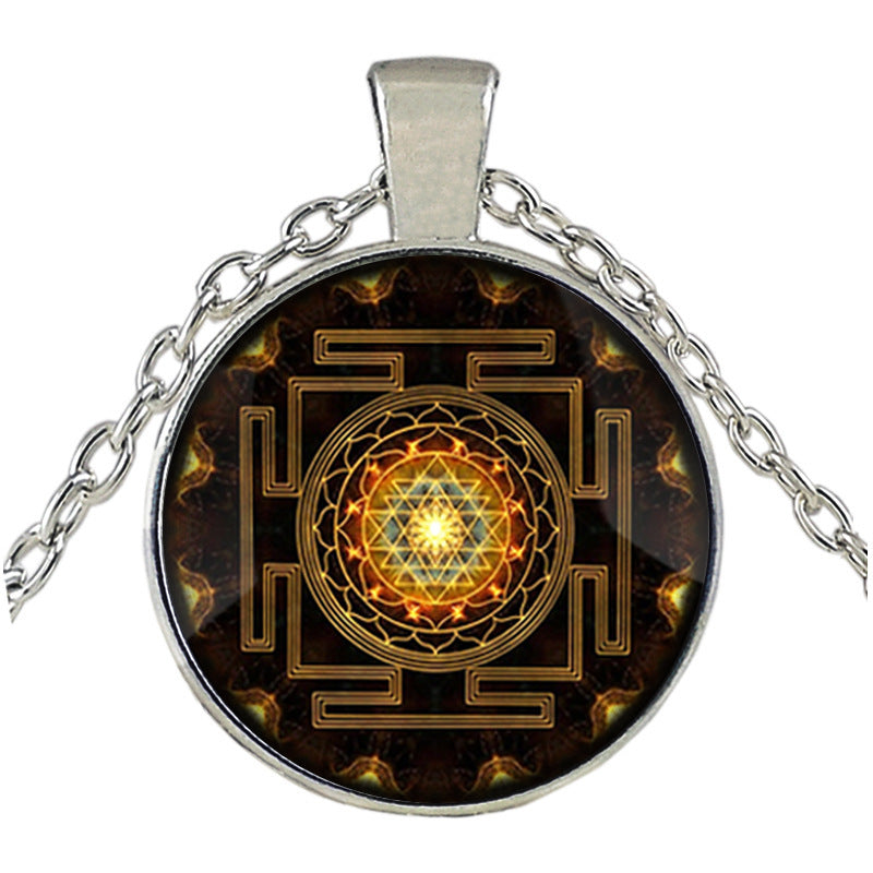 Divine Yantra Time Gem Pendant Necklace