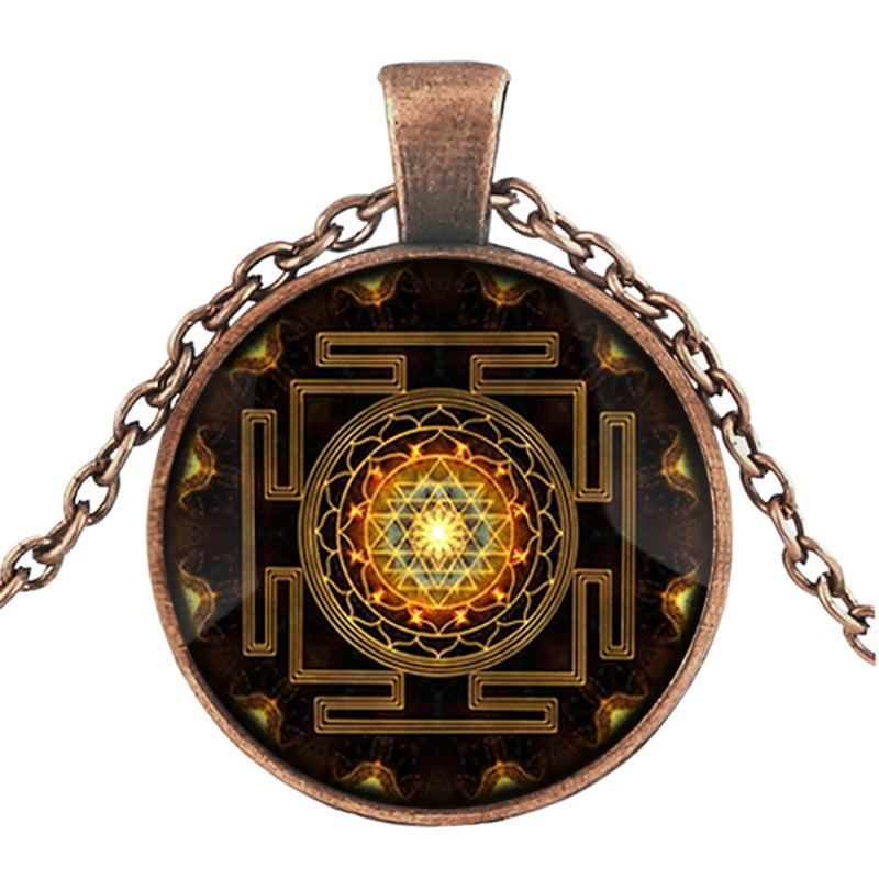 Divine Yantra Time Gem Pendant Necklace