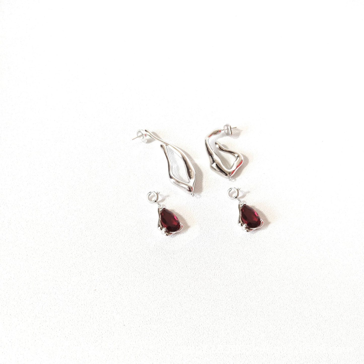 Elegant Ruby Drop Earring