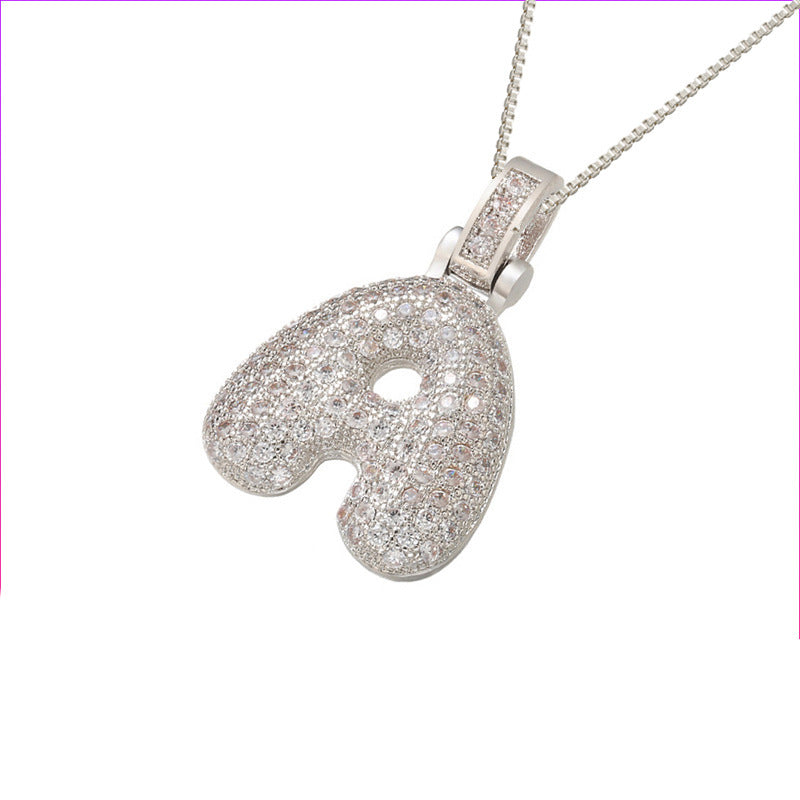 ZircaLetter Clavicle Pendant Necklace