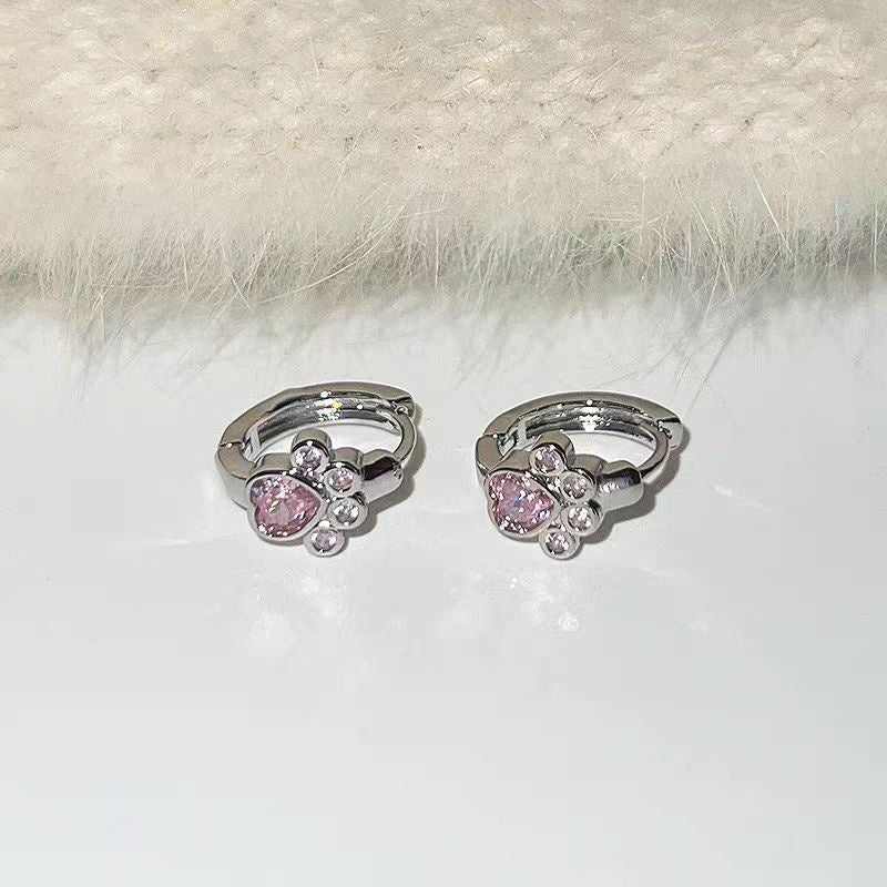 DiamondCat Foot Stud Earrings