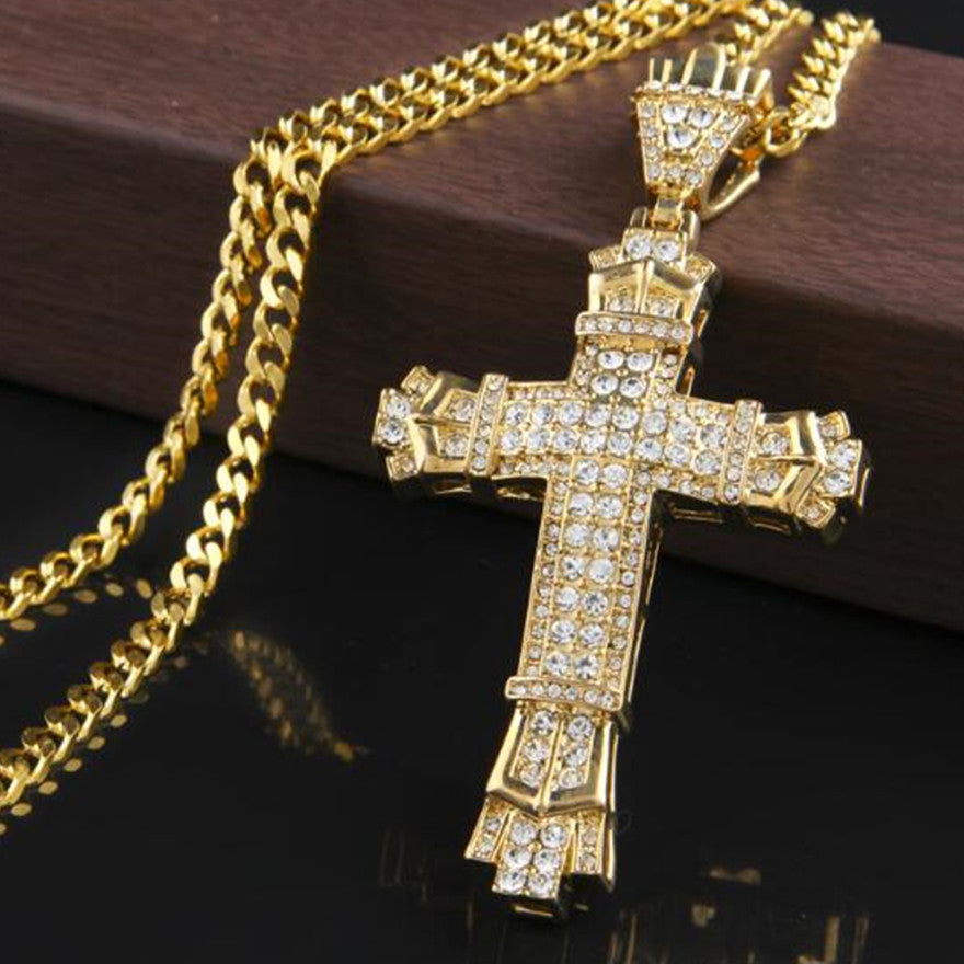 IceCross Iced Out Mens Cross Necklace