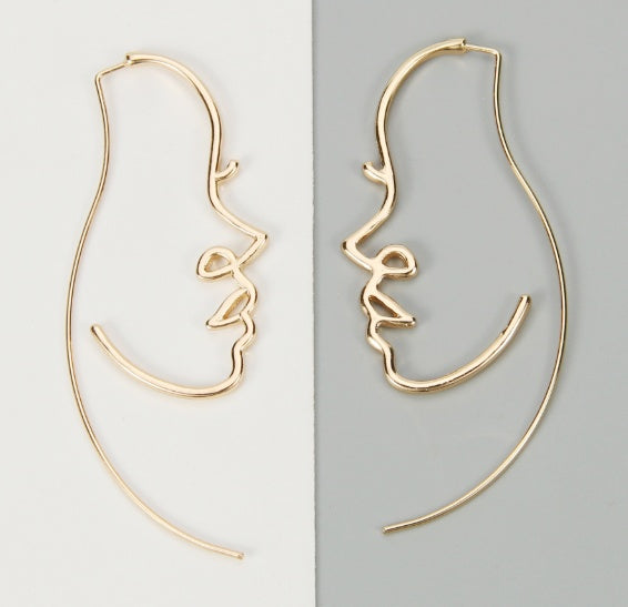 Abstract Face Contour Earrings