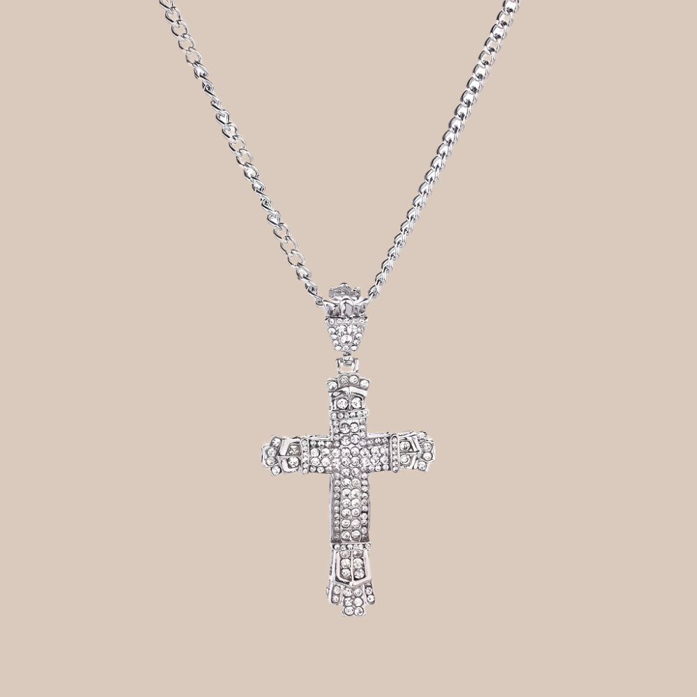 IceCross Iced Out Mens Cross Necklace