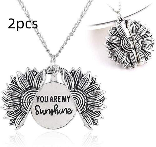 You Are My Sunshine Sunflower Pendant Necklace