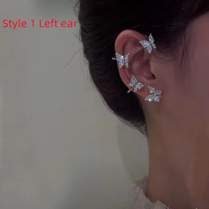 Super Flashing Butterfly Diamond Earrings