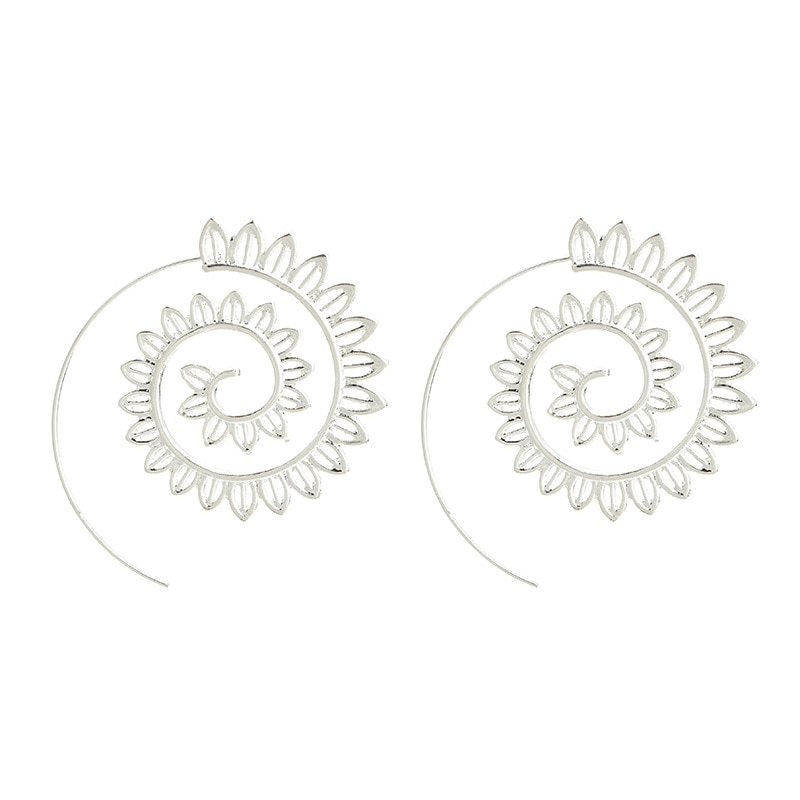 Gold Spiral Gear Earrings