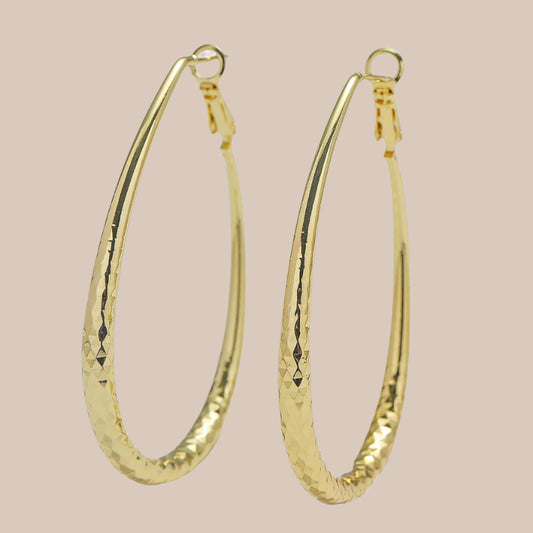 Golden Glossy Egg-shaped Earrings