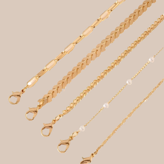 PearlLayer Anklet Set