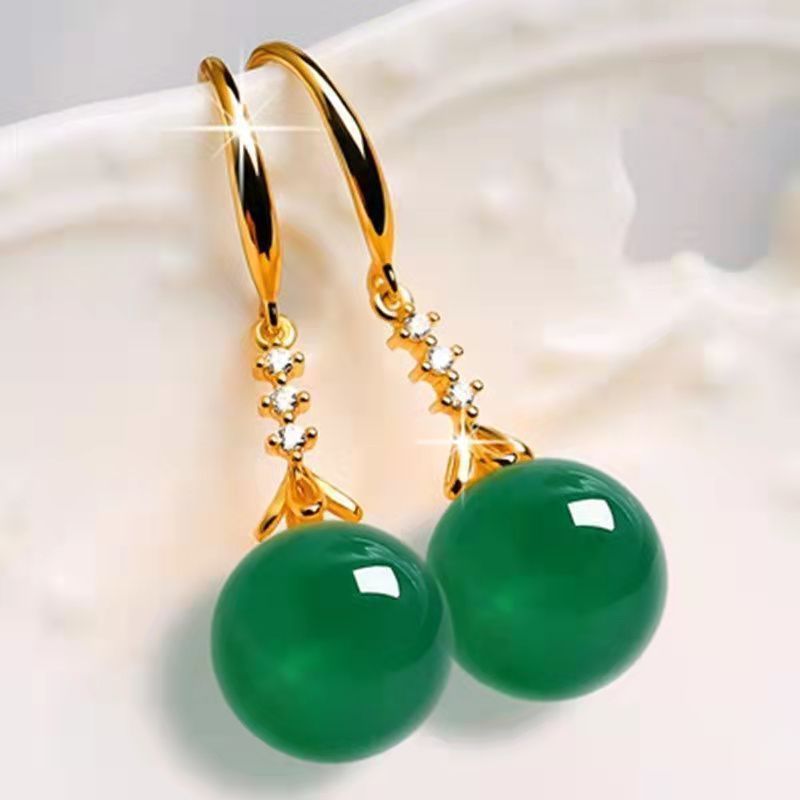 GreenAgate Silver Earrings