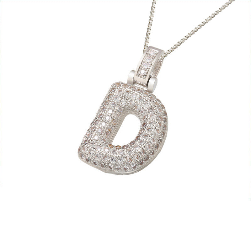 ZircaLetter Clavicle Pendant Necklace