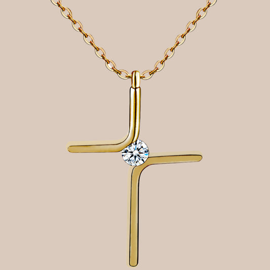 Titan Cross Minimalist Pendant Necklace