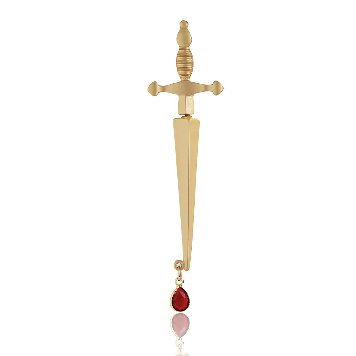 Red Water Drop Cross Earring