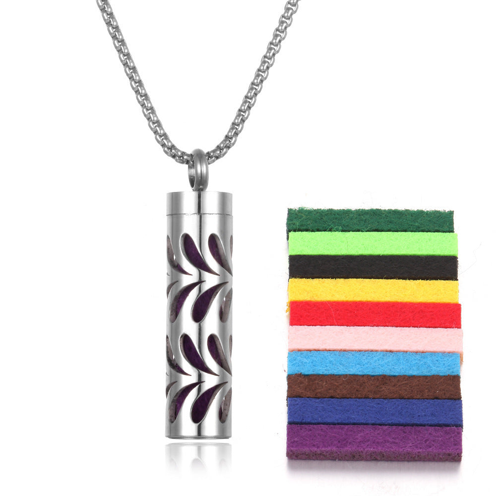 Aromatherapy Essence Titanium Steel Pendant Necklace