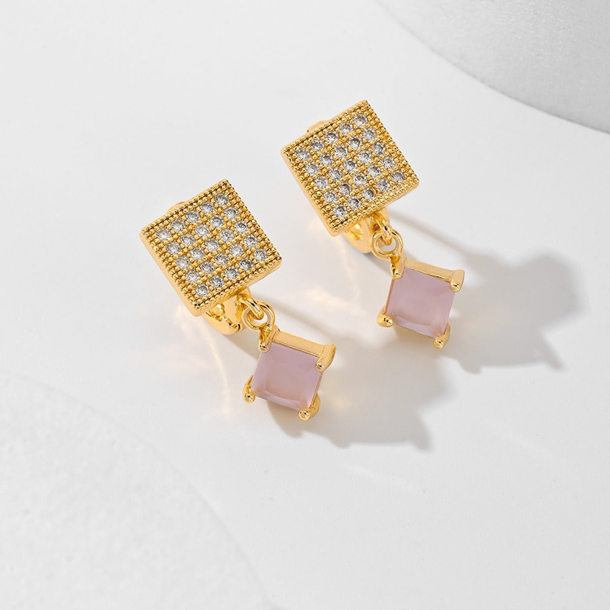 Square Fashion Zircon Earrings