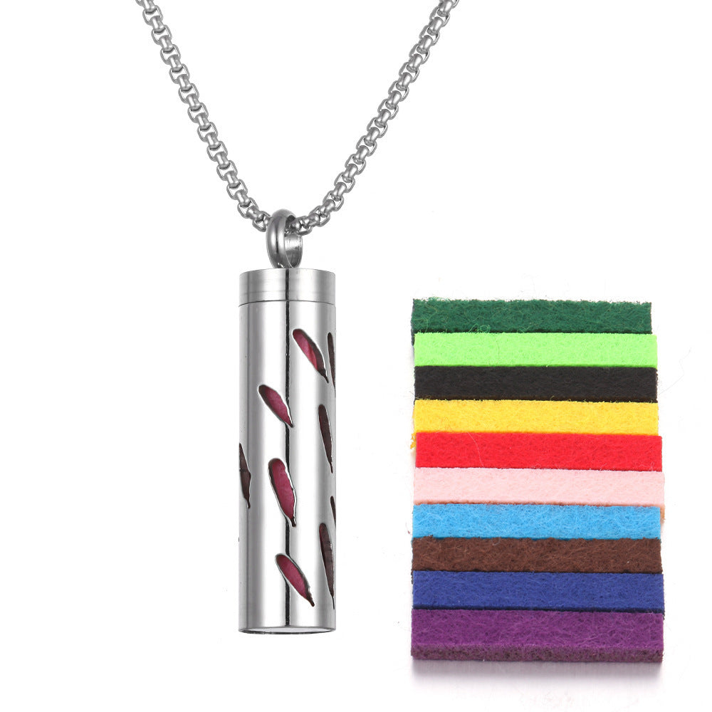 Aromatherapy Essence Titanium Steel Pendant Necklace