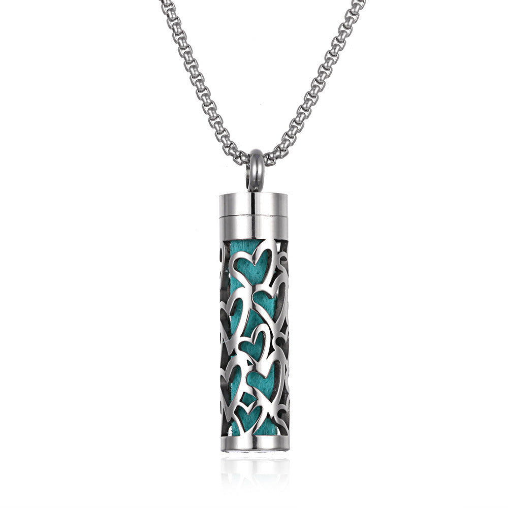 Aromatherapy Essence Titanium Steel Pendant Necklace