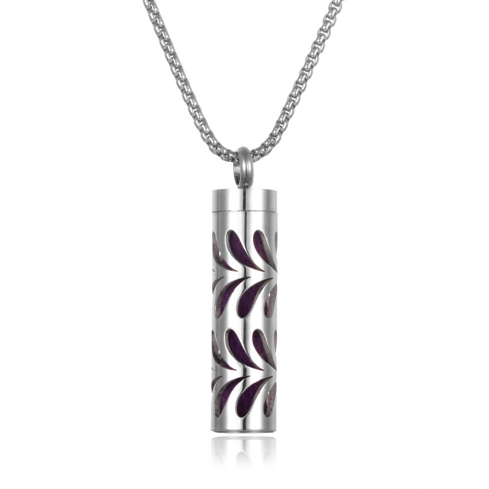 Aromatherapy Essence Titanium Steel Pendant Necklace