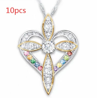 HeartCross Love Pendant Necklace