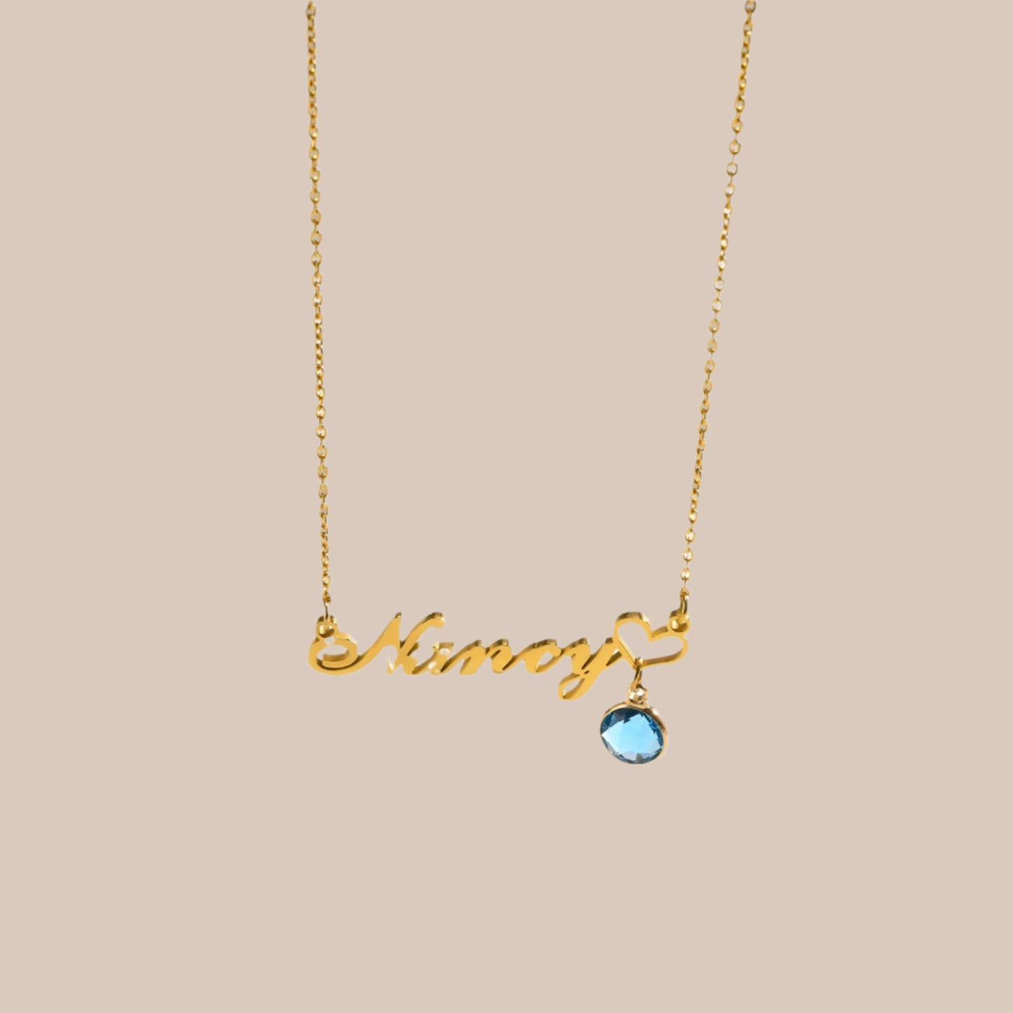 Personalised Birthstone Pendant Letter Necklace