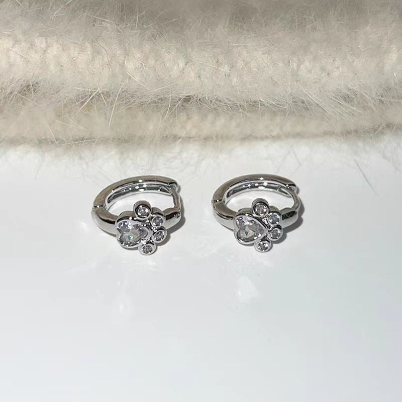 DiamondCat Foot Stud Earrings