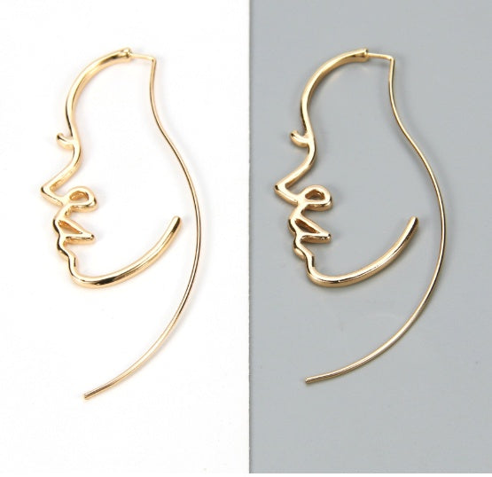 Abstract Face Contour Earrings