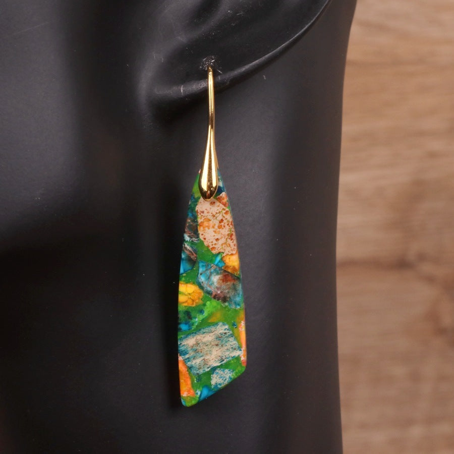 GeometricFlower Pendant Earrings