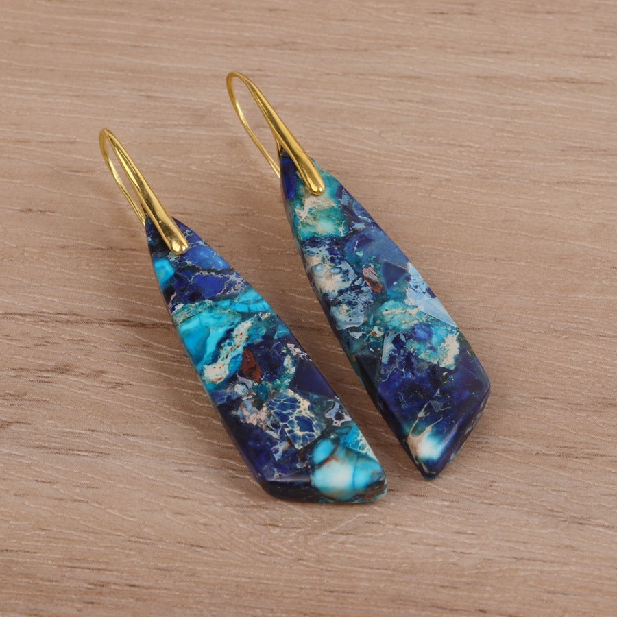 GeometricFlower Pendant Earrings