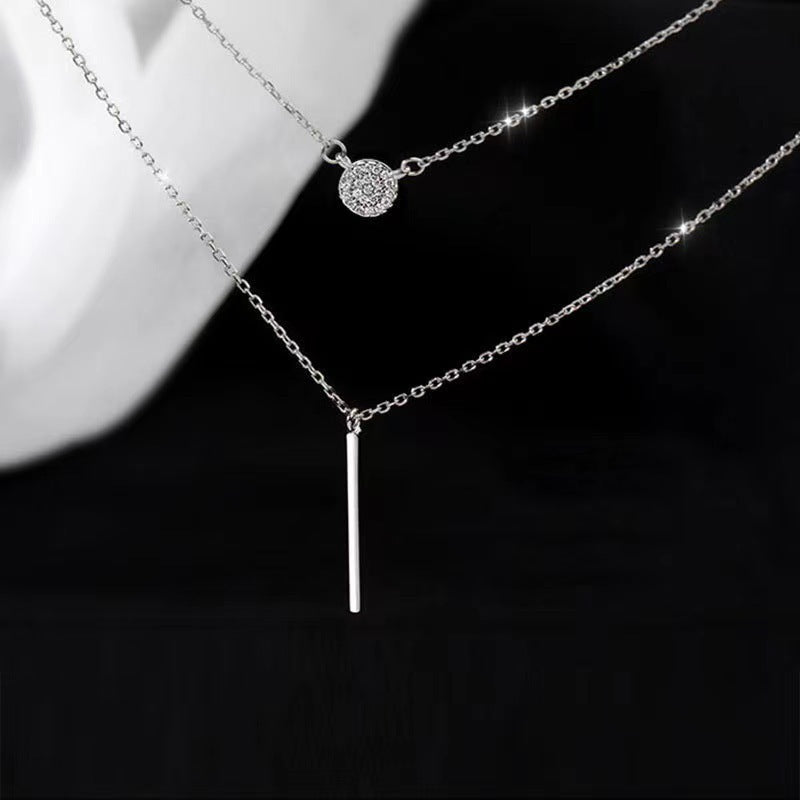 ZircaLuxe Double Chain Pendant Necklace