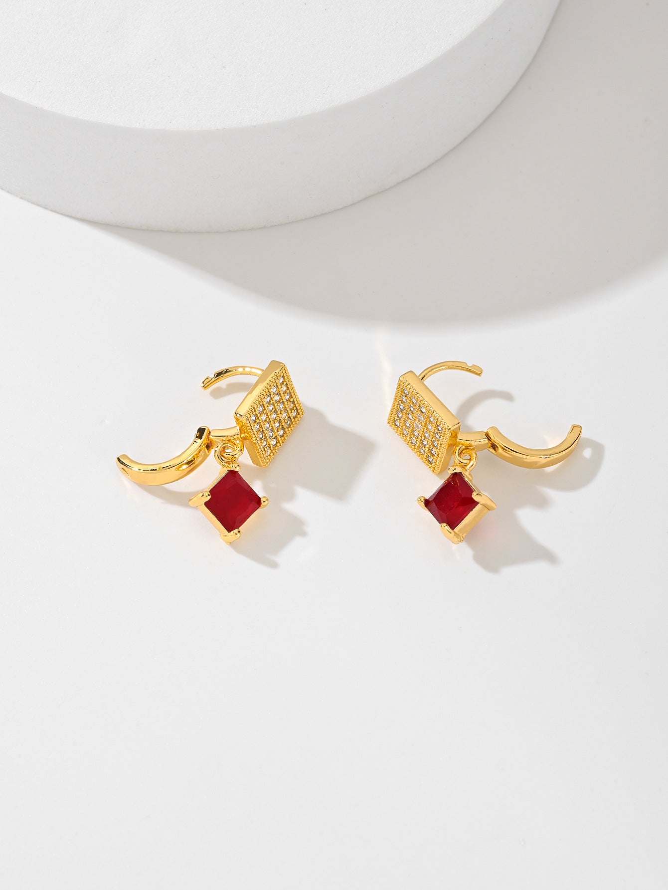 Square Fashion Zircon Earrings