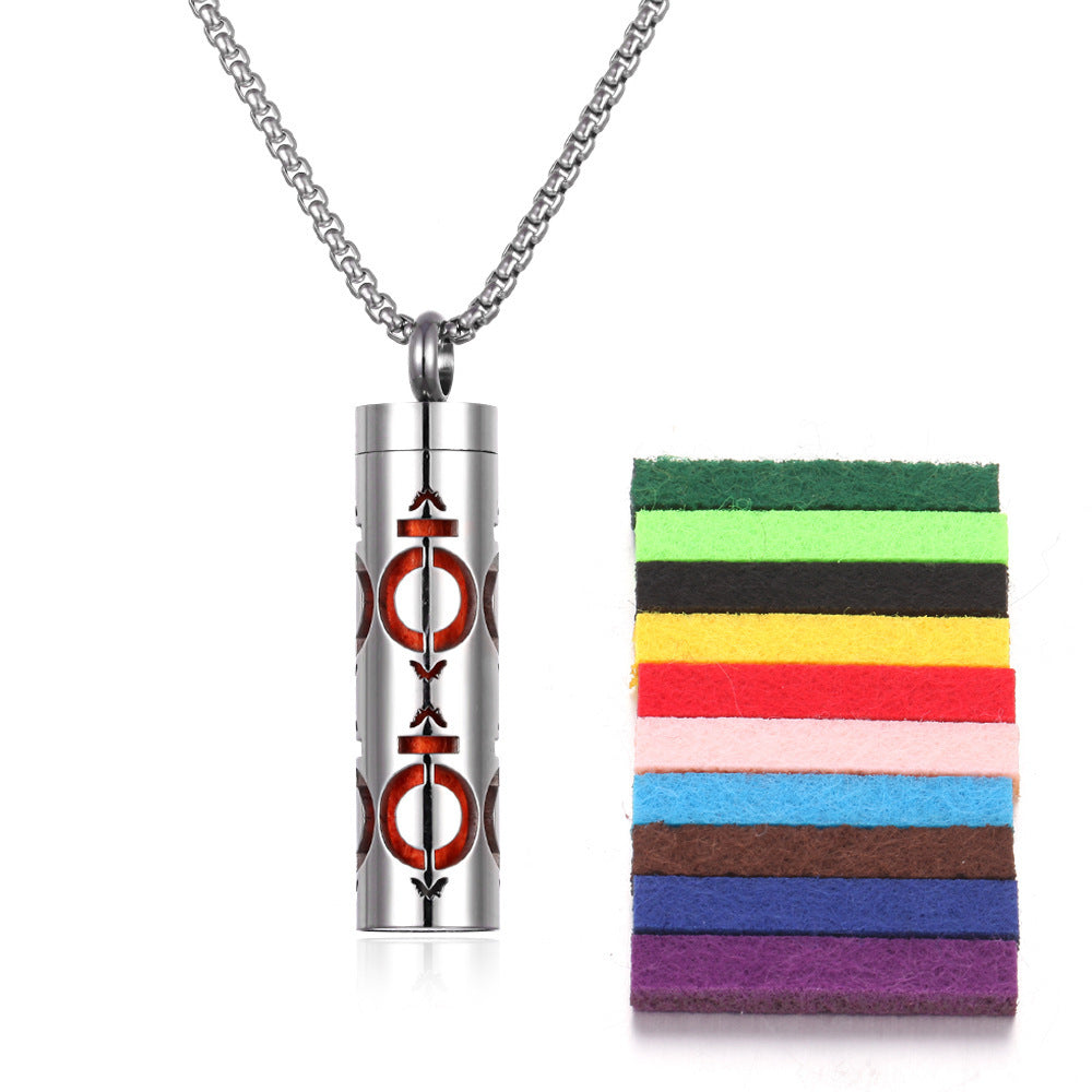 Aromatherapy Essence Titanium Steel Pendant Necklace