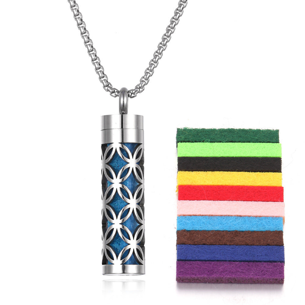 Aromatherapy Essence Titanium Steel Pendant Necklace