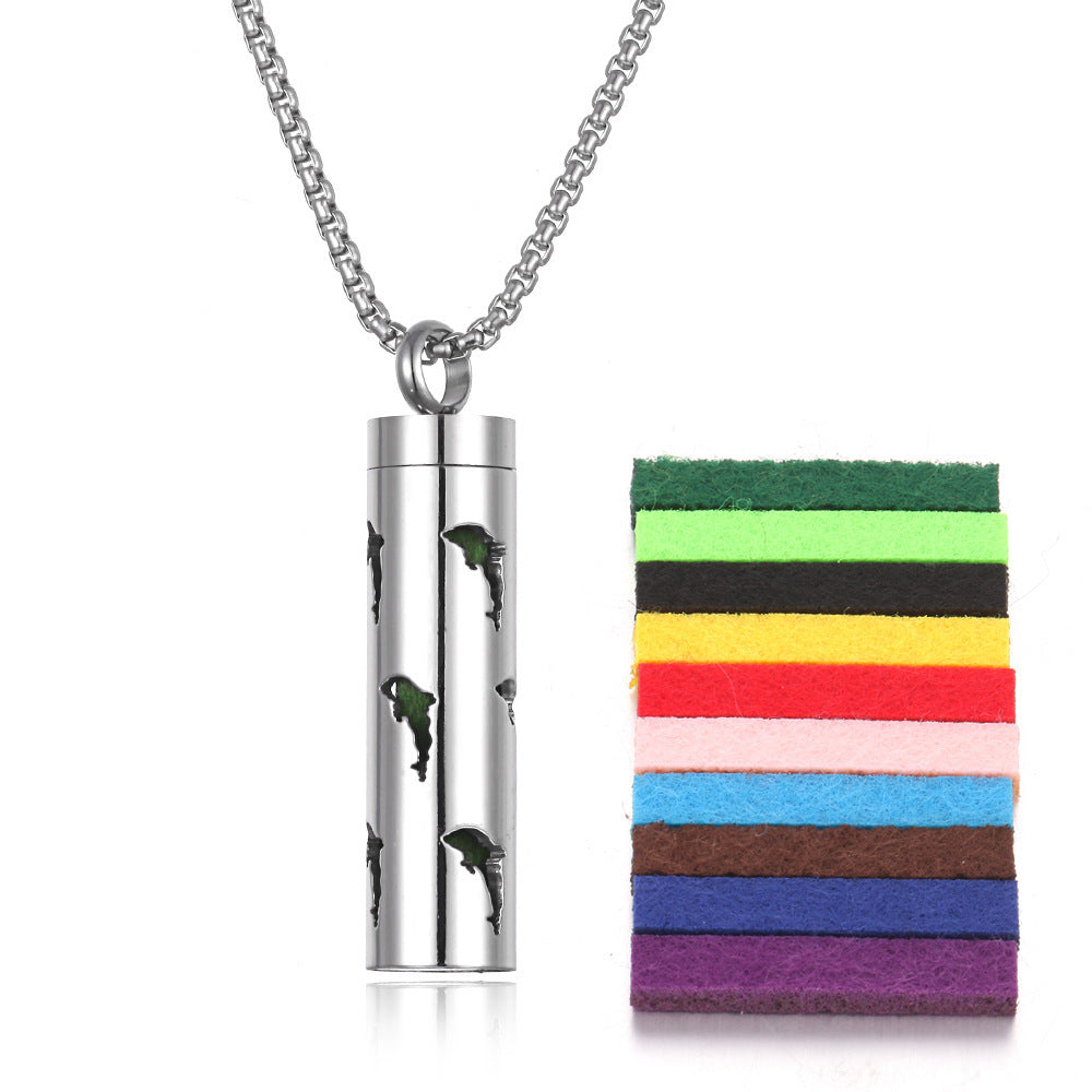 Aromatherapy Essence Titanium Steel Pendant Necklace