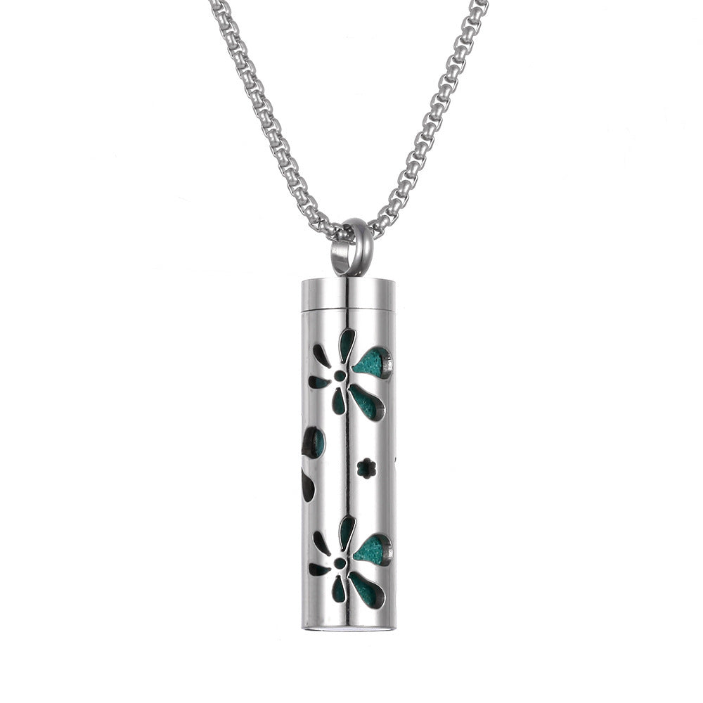 Aromatherapy Essence Titanium Steel Pendant Necklace