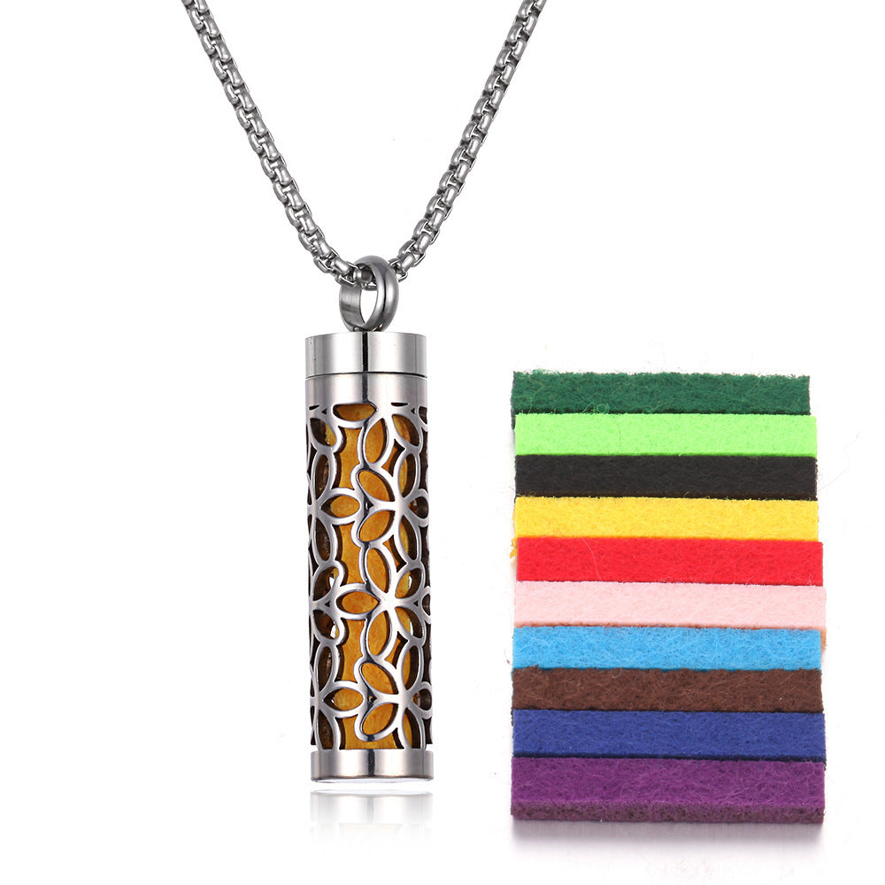 Aromatherapy Essence Titanium Steel Pendant Necklace