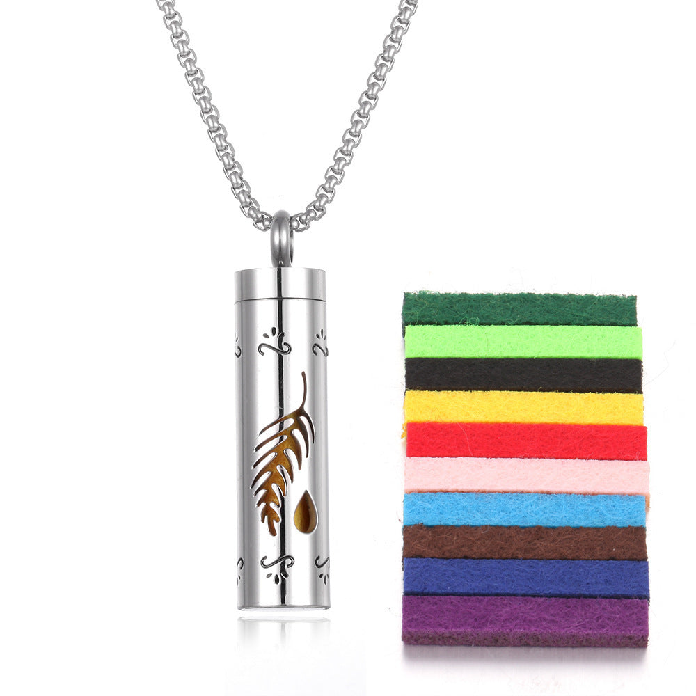 Aromatherapy Essence Titanium Steel Pendant Necklace